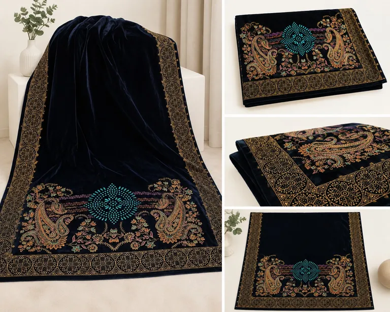 Sea Green Velvet Shawl
